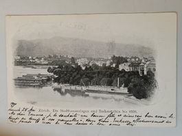 Alte PK / Zürich Die Stadthausanlagen Badanstalten von 1900