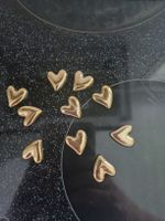 10 goldene Herz-Magnete NEU