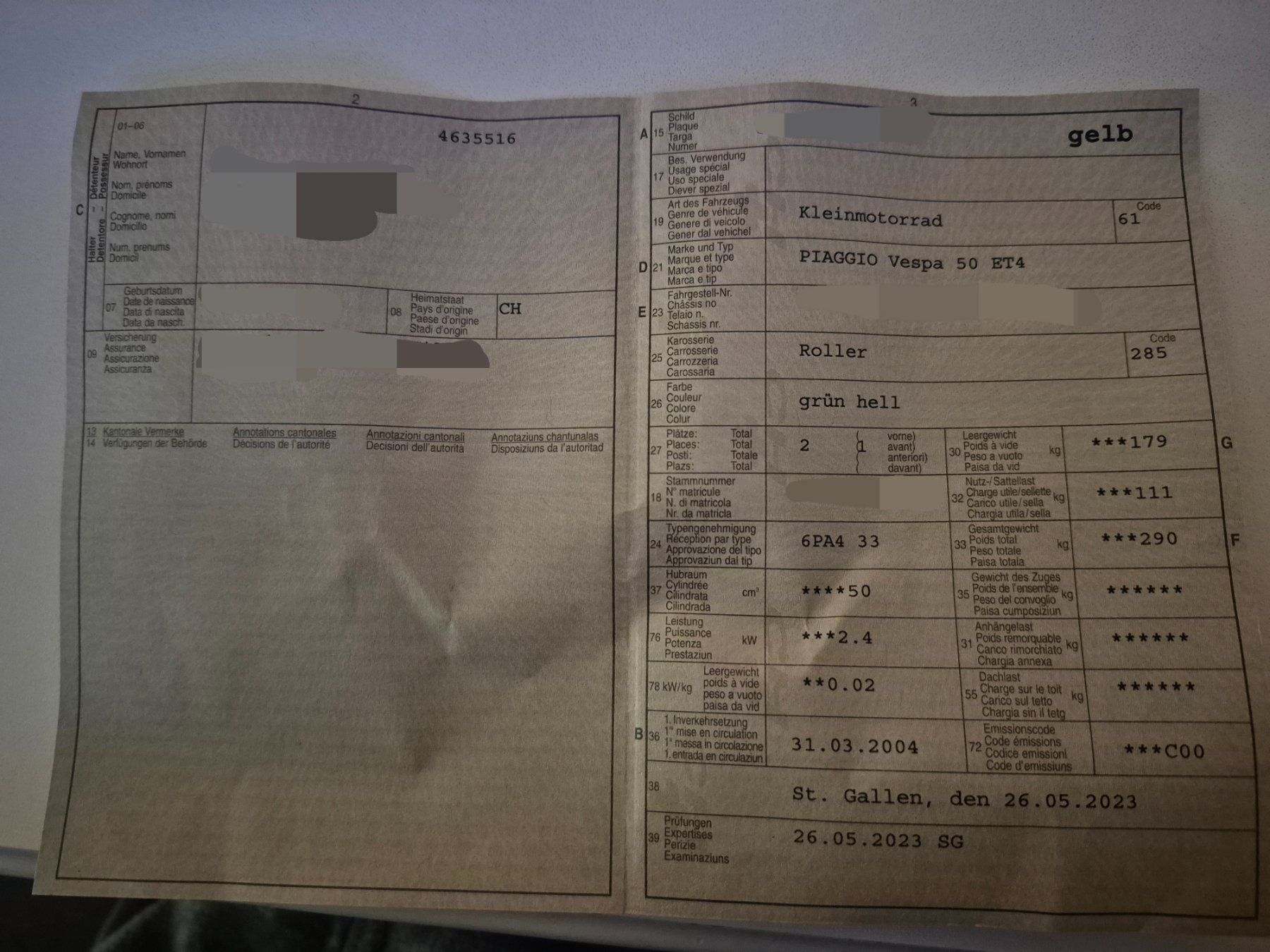 Piaggio Strada: Piaggio Vespa 50 ET4 – Usato da Rorschach venduto da gloeggli1980 3