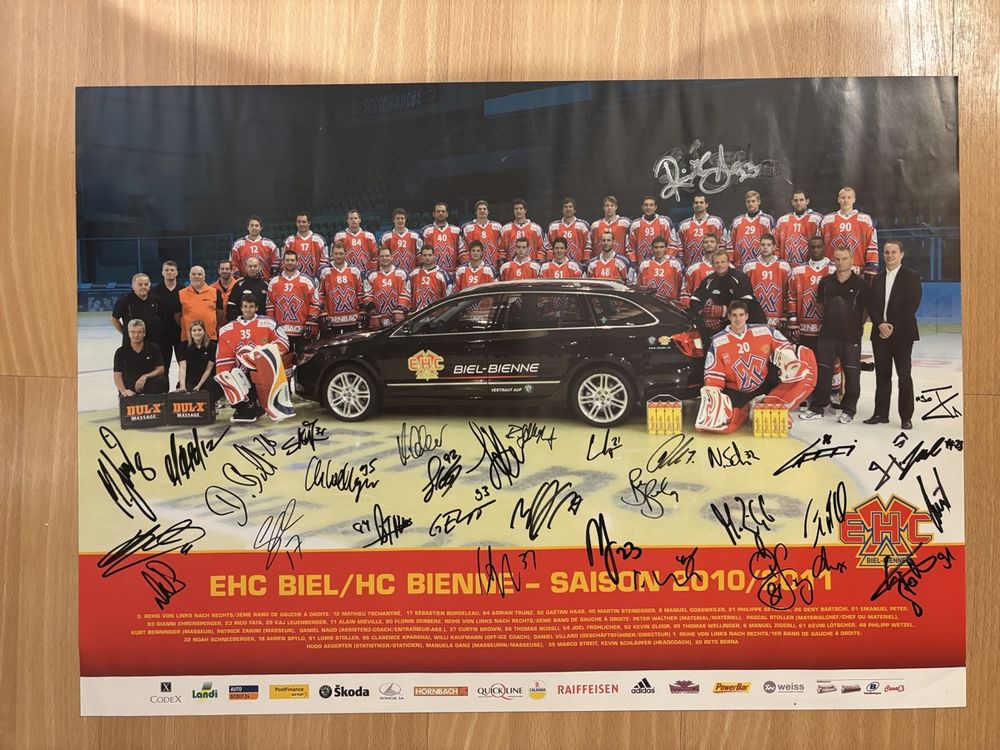 EHC Biel/Bienne 2010/11 Poster mit allen Unterschriften (Gebraucht) in ...