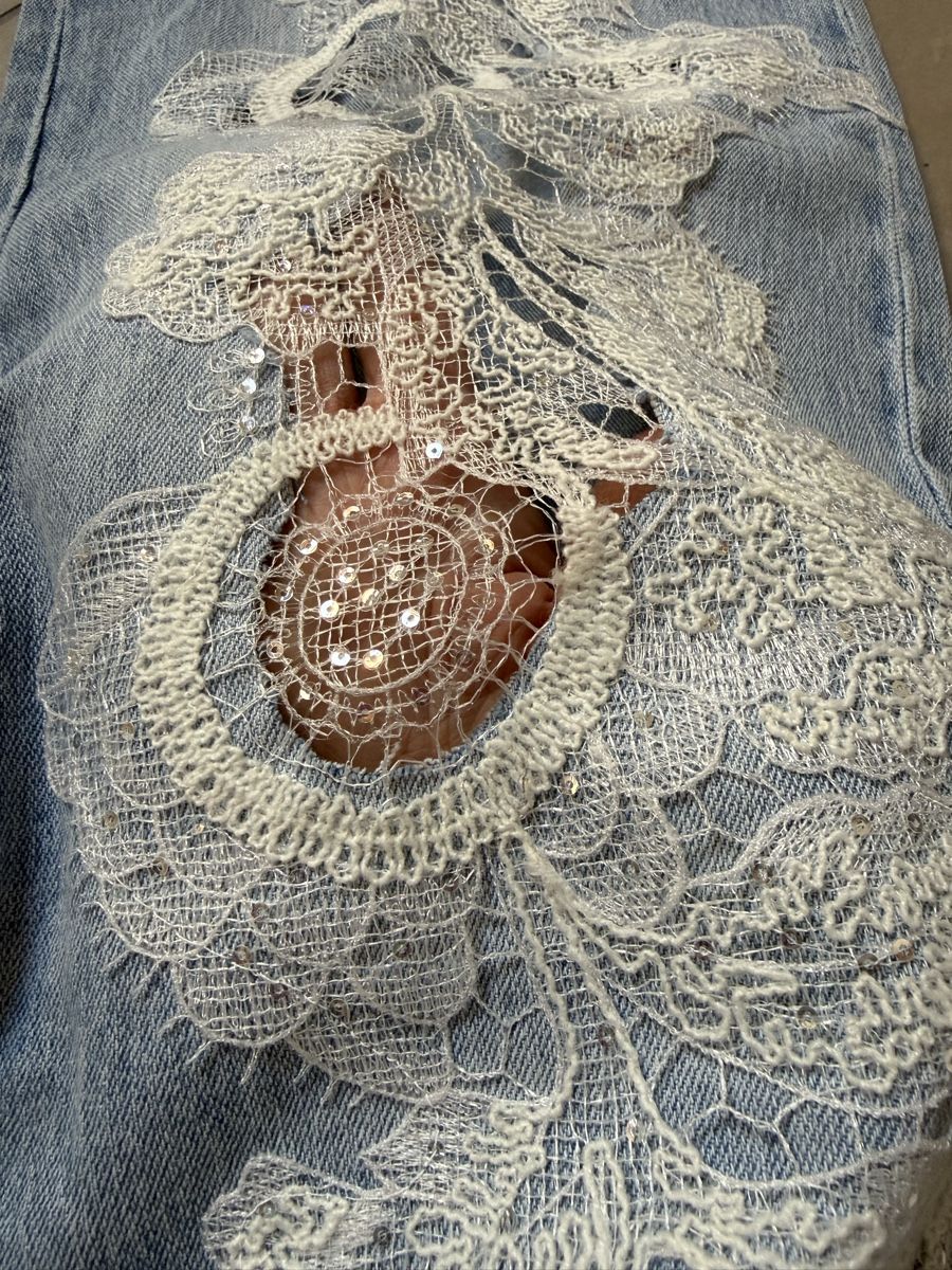 Jeans: Elastische Bohojeans mit Spitzen – Neu (gemäss Beschreibung) aus Sigriswil von ck56 4