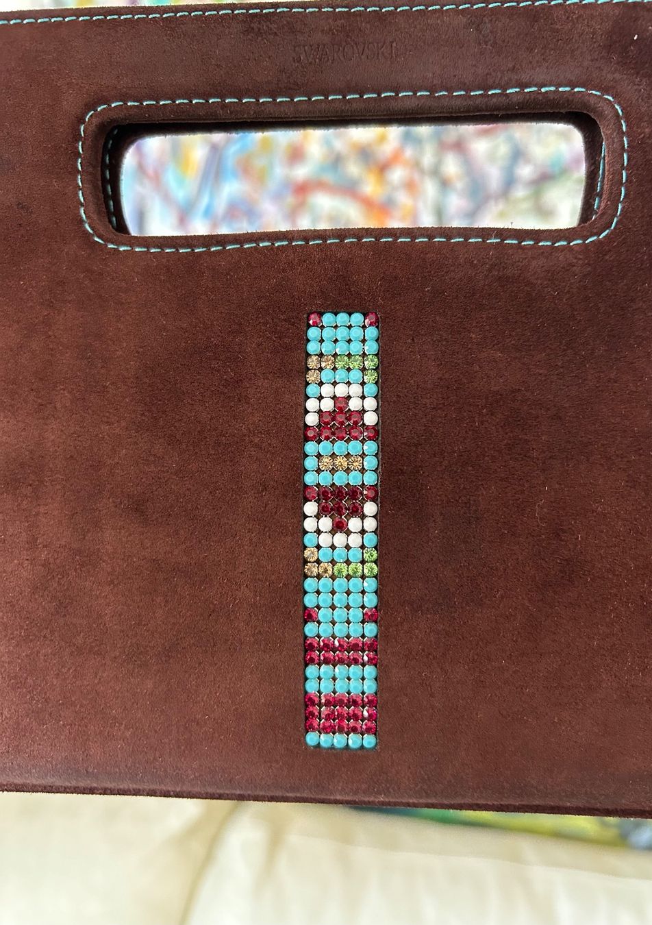 Swarovski Borse da donna: Vintage swarovski brown suede bag – Usato da Rüschlikon venduto da Tey_sl 2