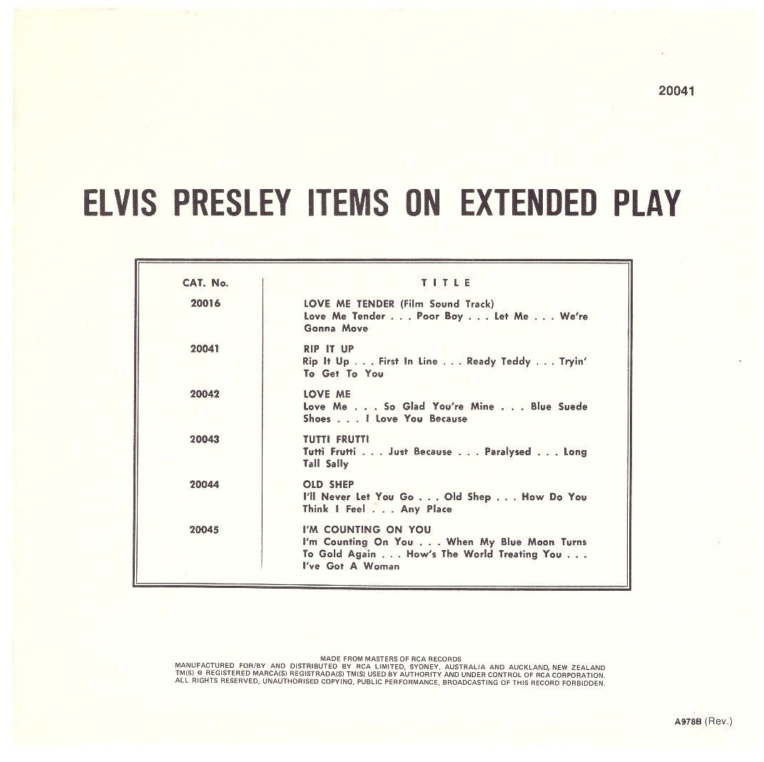 Dischi in vinile: ELVIS PRESLEY (EP) - "AUS" – Usato da Bassersdorf venduto da house-of-vinyl 1