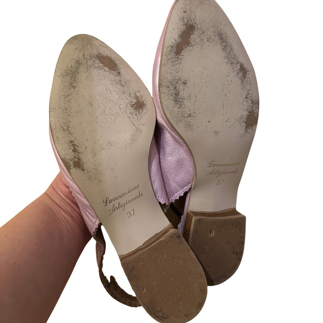 Scarpe da donna: Handmade Leather Shoes 37 Soft, Comfortable, Pink – Usato da Zofingen venduto da JumpInVintage 3
