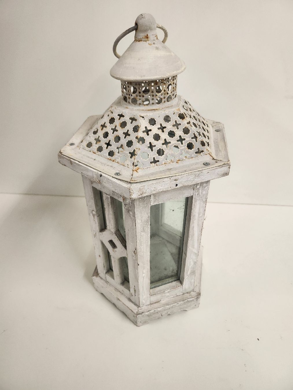 Lanterne: Shabby Chic Windlicht Laterne weiss – Usato da Tuggen venduto da Zweitechanceboutique 2