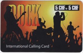 5 + 5 CHF ROCK - seltene Prepaid Telefonkarte