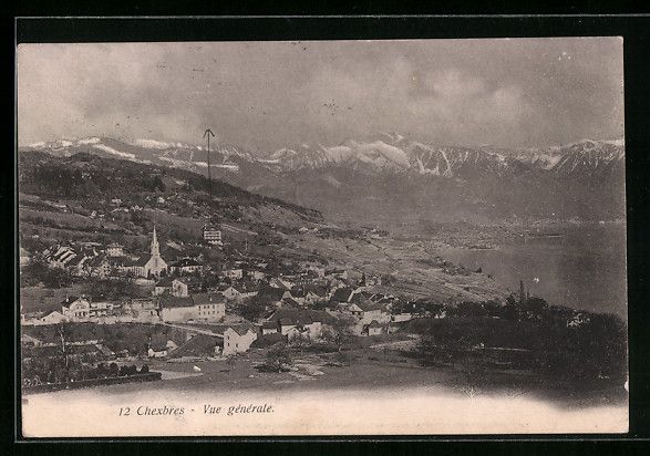 Ansichtskarten: AK Chexbres, Vue générale, 1909 – Gebraucht aus Berlin von bartko-reher