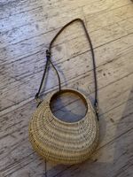 Strohtasche mit Leder