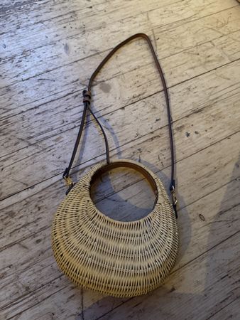 Strohtasche mit Leder