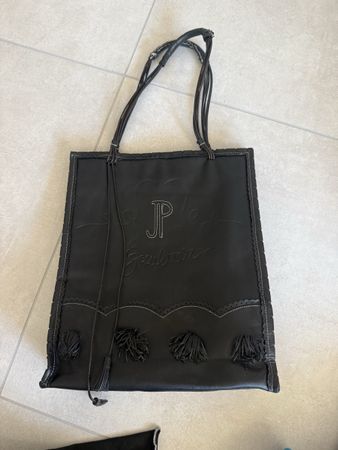 Sac Jean Paul Gaultier vintage cuir noir – archive 1999/2000