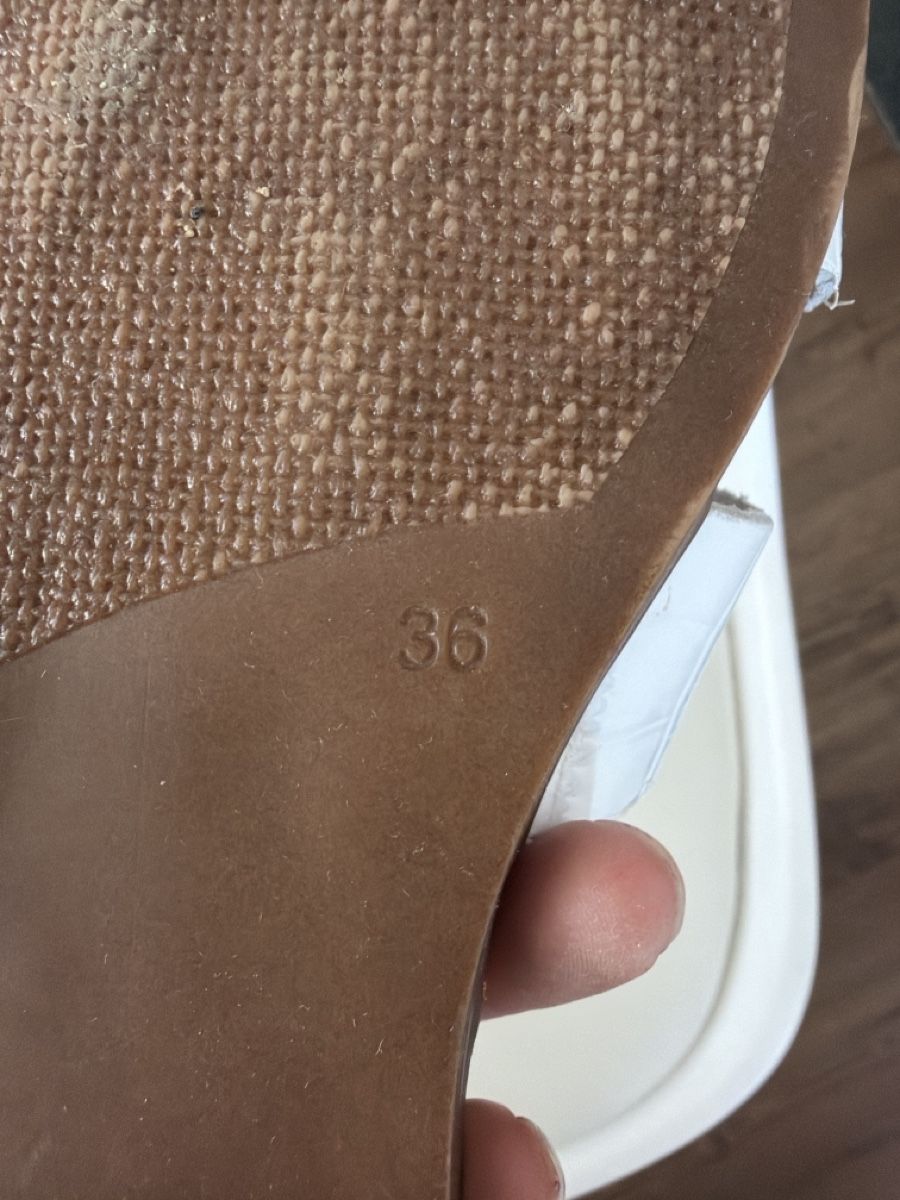 Scarpe da donna: Sandalen Damen Weiss Lederoptik Grösse 36 – Usato da Opfershofen TG venduto da dan_nxk8 3