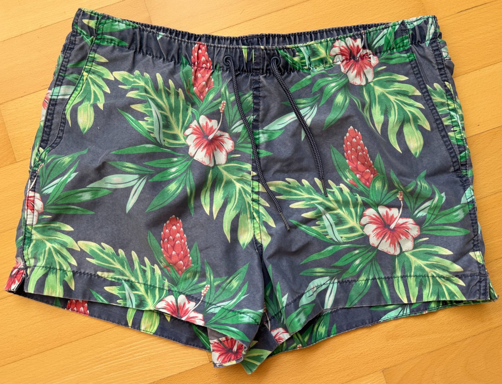 H&M Costumi da bagno: Badehose, blau, grün, Pflanzenmuster – Usato da Winterthur venduto da YaV