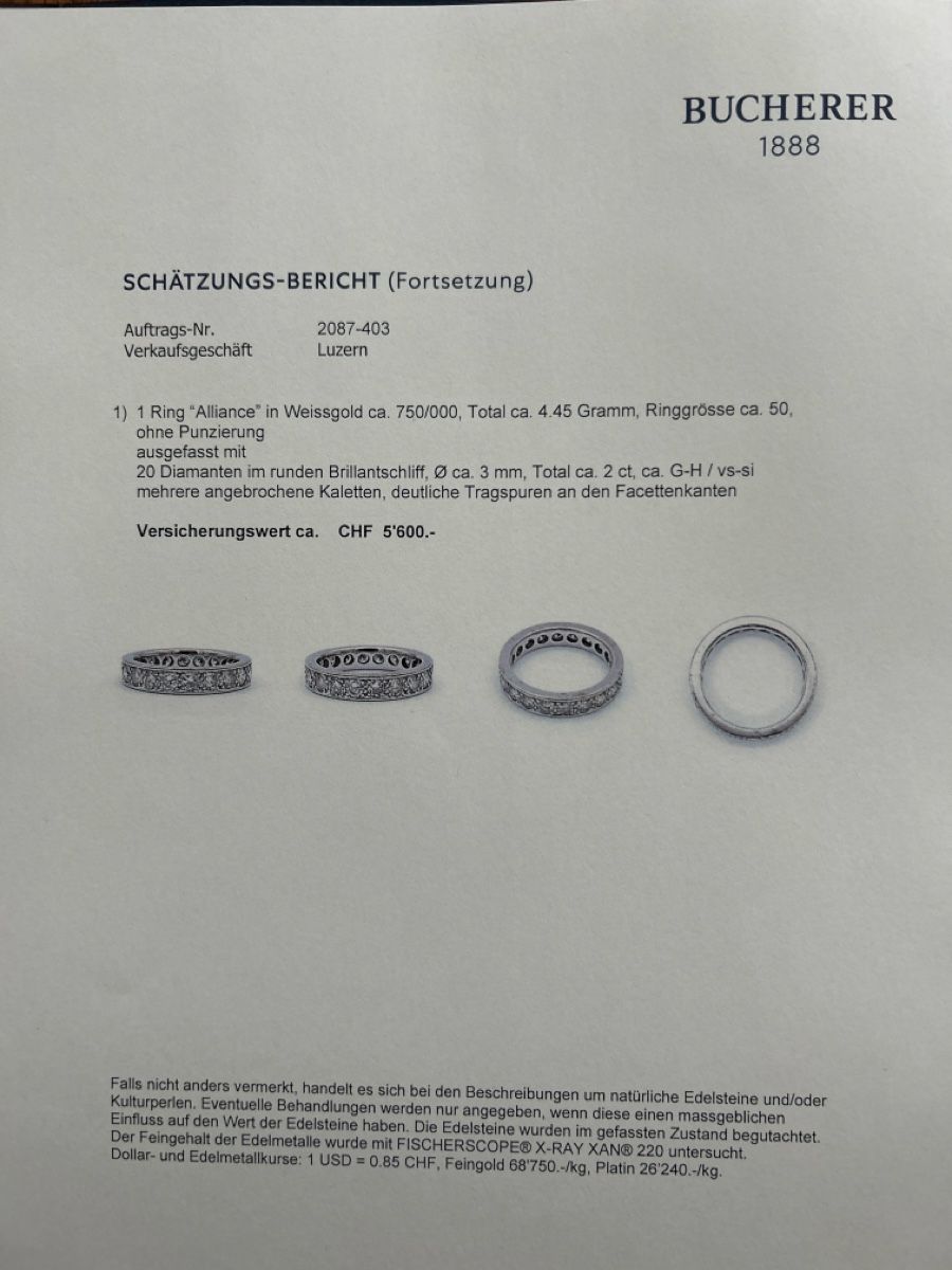 Anelli: Diamant Alliance Ring Weissgold – Usato da Eschenbach LU venduto da RAFFAELE20 2