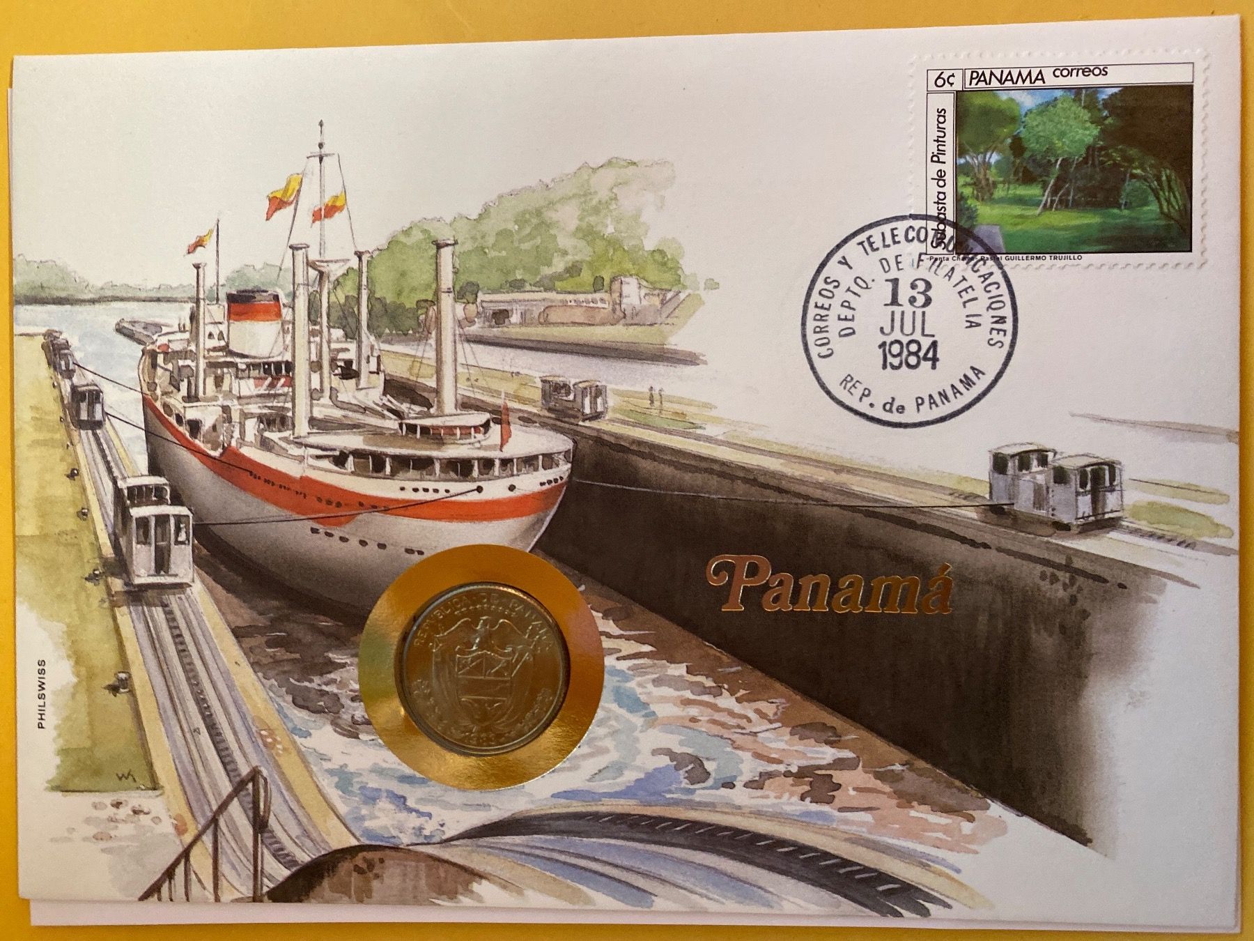 Buste & buste per spedizione: ENVELOPPE AVEC PIECE - PANAMA - 1984 – Nuovo (secondo la descrizione) da Le Brassus venduto da cinema13