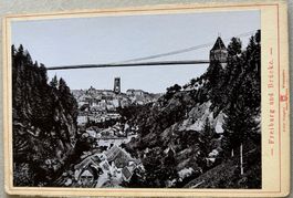 Kabinettfoto von 1898  - Fribourg, Freiburg, Brücke