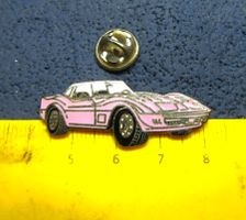 CHEVROLET CORVETTE ENAMEL PIN SILBRIG 43mm LANGGGGGG