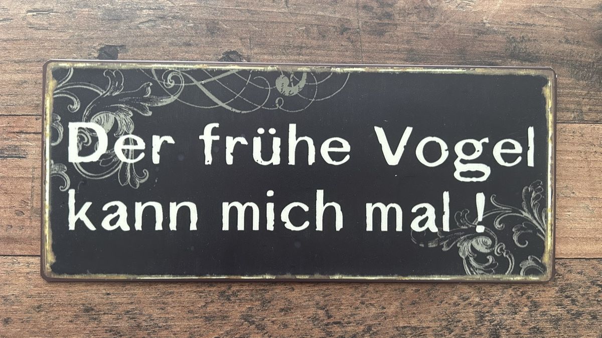 Insegne: Blechschild Der frühe Vogel kann mich mal – Usato da Oberwil BL venduto da ThreeLions1966