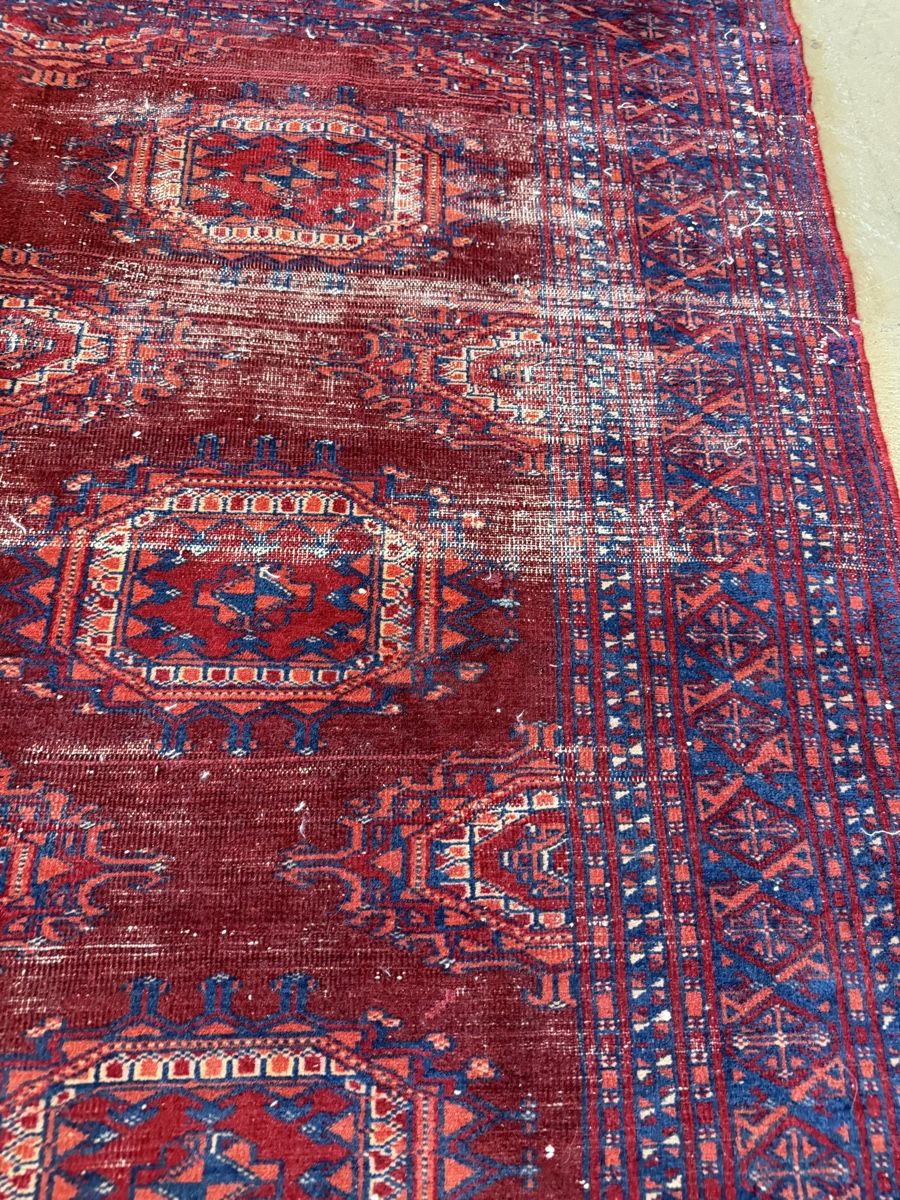 Tapis: Orientteppich mit Muster rot/blau Alt Defekt – Défectueux à Strengelbach par RaenAntikDesign 4