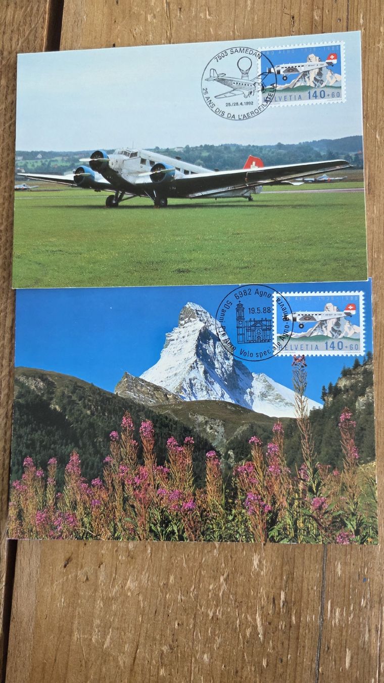 Tutti i francobolli: 1988/92 2 Maximumkarte Pro Aero  – Usato da Arni AG venduto da Moth68