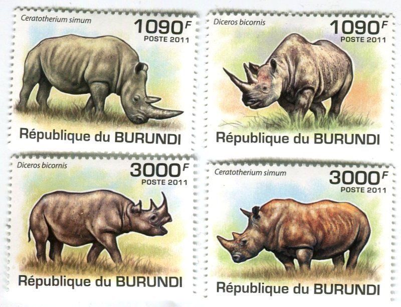 Tutti i francobolli: Briefmarken "Nashörner". Burundi – Nuovo e nell'imballaggio originale da Basel venduto da Butsch5
