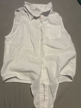 Weisses Hemd, ärmellos, Grösse 164, ideal für den Sommer!