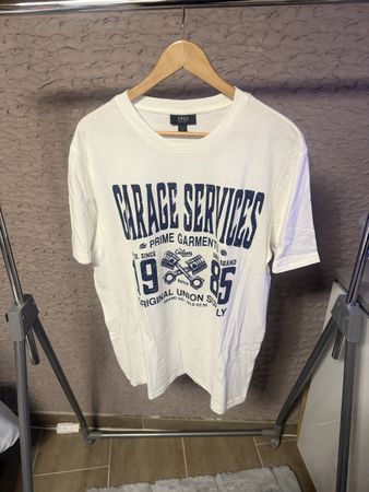 T-shirt blanc imprimé garage taille L