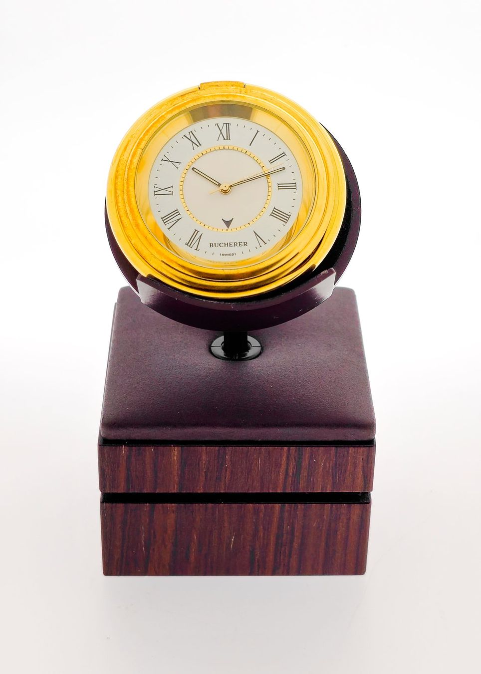 Bucherer Sveglie: Bucherer Wecker Uhr vergoldet – Usato da Lugano venduto da R.Riccardo