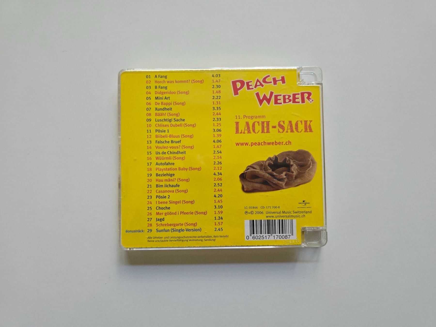 CD: CD Peach Weber - Lach-Sack – Usato da Dättlikon venduto da Wundertuete_ 1