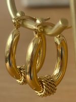 Edelstahl Elegante Creolen Ohrschmuck  Farbe:Gold