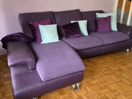 Ecksofa Leder violett
