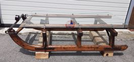 Grande table basse, ancien traineau