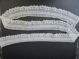 Bordüre gehäkelt Häkelbordüre 178 x 7 cm Beige Shabby Chic
