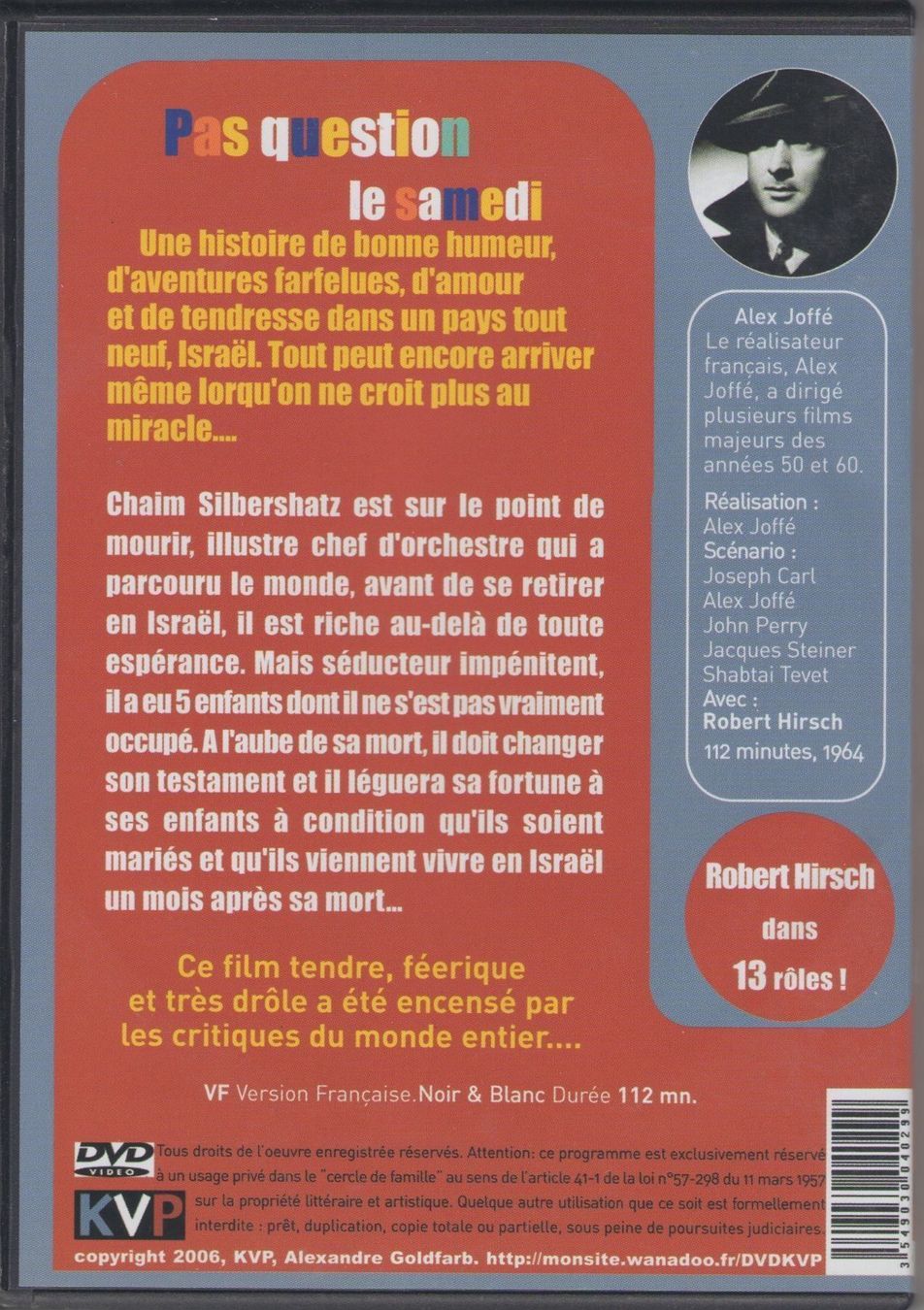 Tutti i DVDs: PAS QUESTION LE SAMEDI - ALEX JOFFE – Usato da Lausanne venduto da sbar224 1