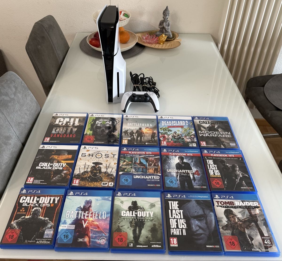 Sony Konsolen: PlayStation 5 Slim Disc 1 TB +15 Spiele +Original Controller – Gebraucht aus Ehrendingen von ile_pr79