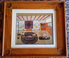 Bild mit Holz-glas Rahmen
