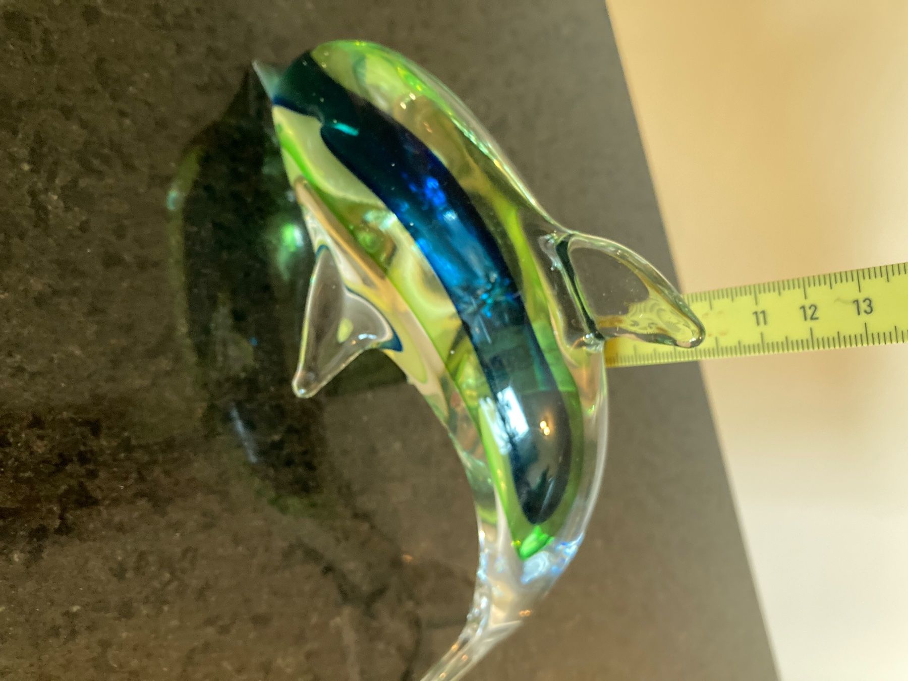 Murano Bicchieri: Glasdelphin, Murano, grün-blau – Usato da Oberägeri venduto da Vargo11 2