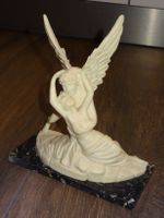Statue Cupidon Psyché sur socle marbre