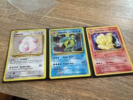 3 Pokemon Karten Chansey Gyarados Ninetales gebraucht