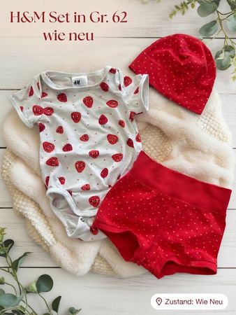 H&M Baby Set Erdbeere Grösse 62 wie neu
