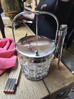 Eiskühler Kristall Glas mit Zange Vintage 20 (D)