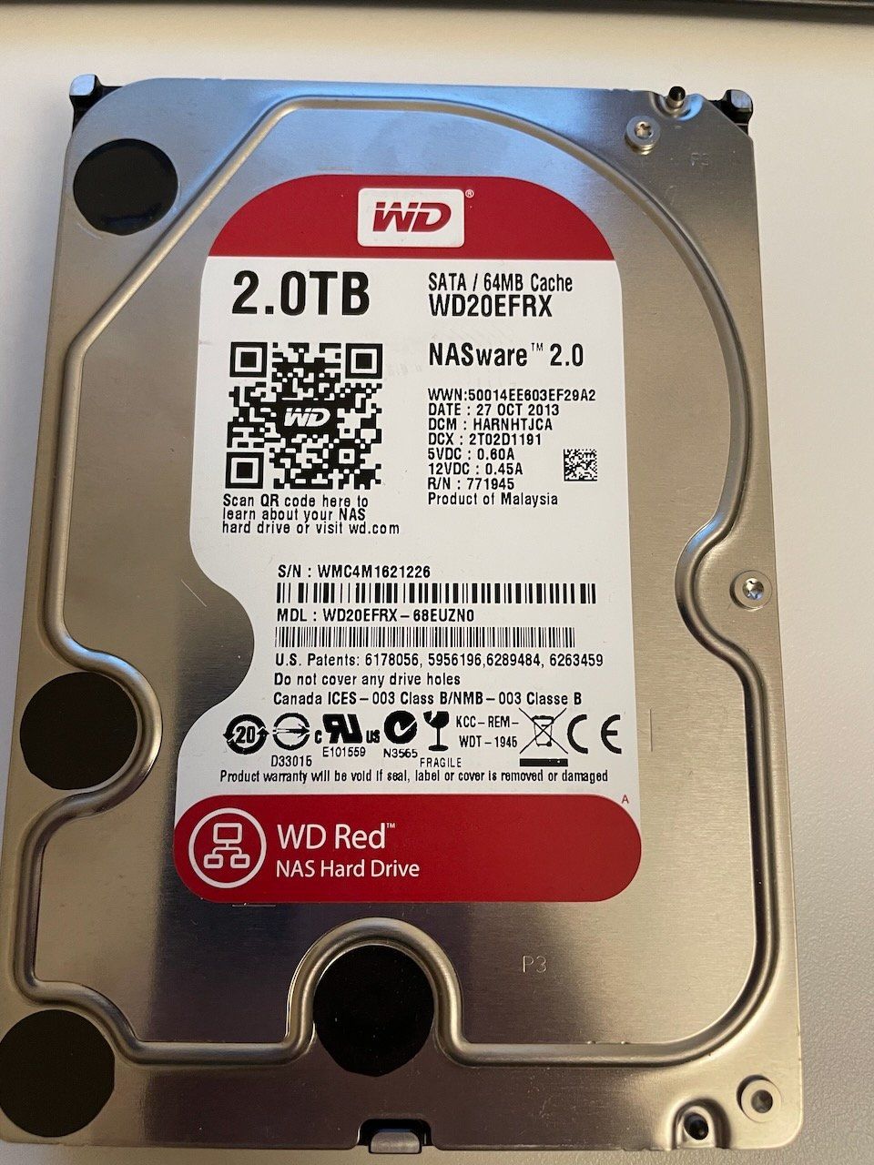 Western Digital Dischi rigidi: 2TB HDD WD Red NAS WD20EFRX – Usato da Perly venduto da dom_mrf5