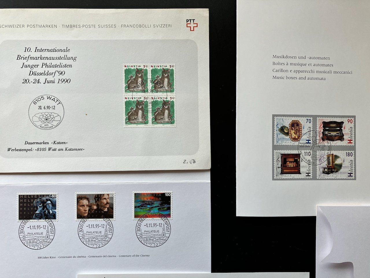 Alle Briefmarken: 5 PTT-Belege 1990-98 – Gebraucht aus Nesslau von andi_hon 1