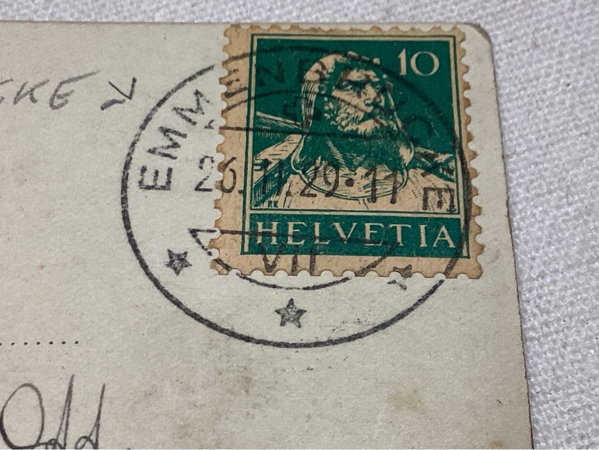 Cartoline postali: Emmenbrucke 1929 – Usato da Luc (Ayent) venduto da Rebouille 2