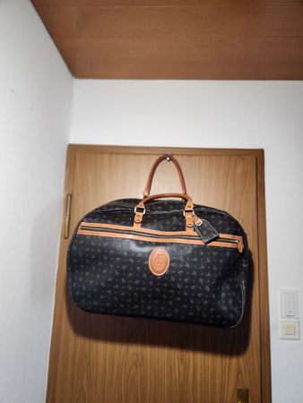 Sac de voyage EC marron et noir détails cuir 