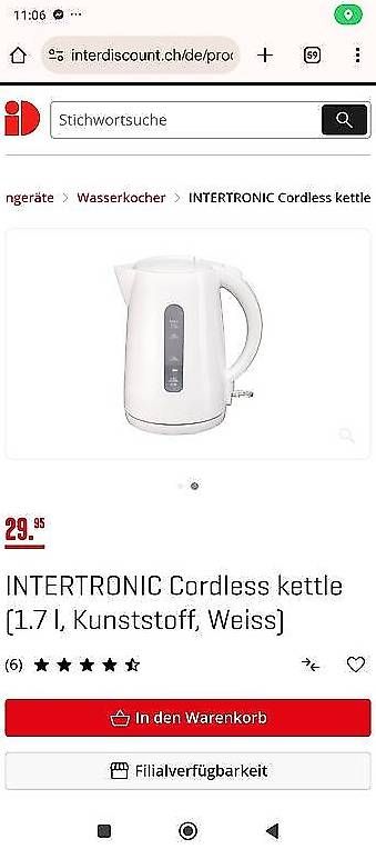Wasserkocher: Wasserkocher - Intertronic 1.7L – Gebraucht aus Teufenthal AG von Agnieszka93 1