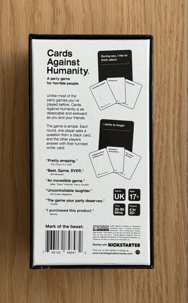 Giochi: Card Against Humanity – Usato da Baden venduto da Bannedbeans 2