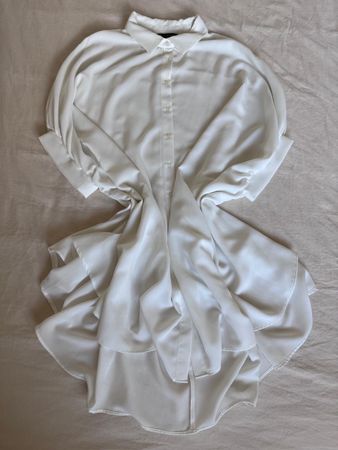 Chemise Zara oversize blanche – fluide, longue – taille M