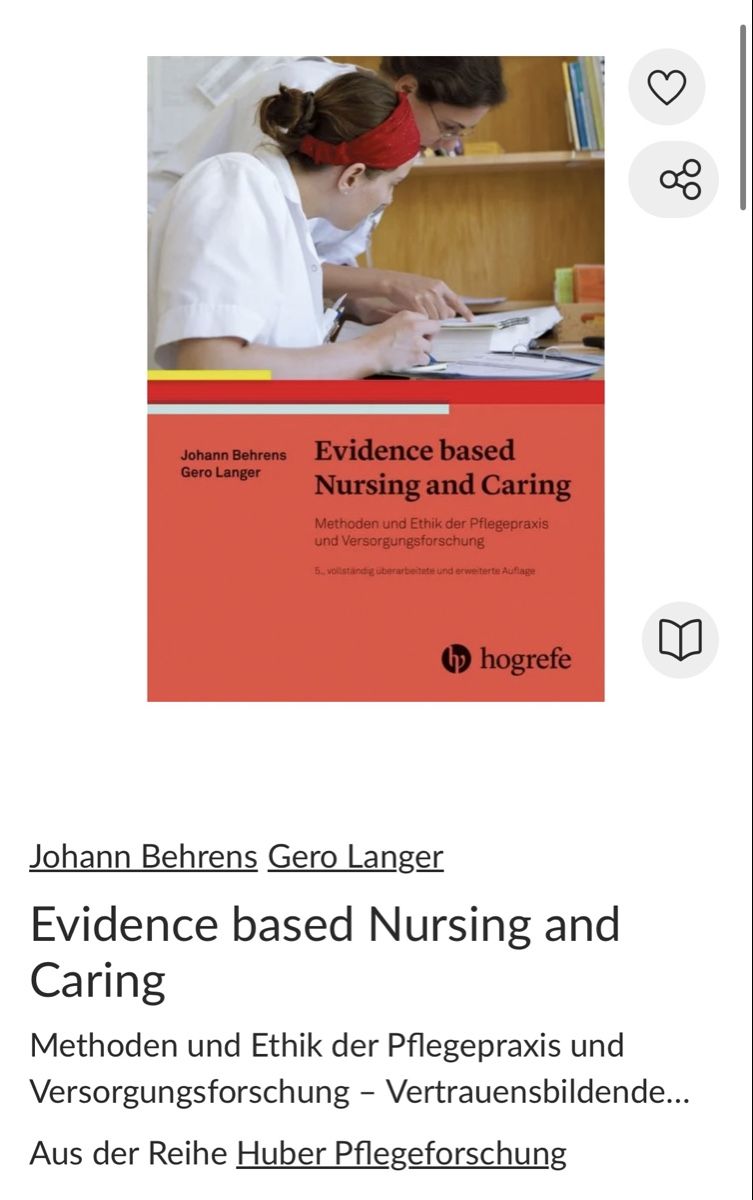Libri: Evidence based Nursing and Caring, top Zustand! – Usato da Visp venduto da Stebar1966