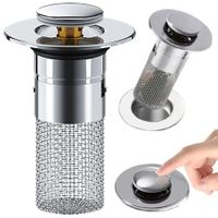 2x Sink Plug Abflussstopfen Bodenablauf Spülbecken Haarsieb