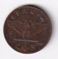 Italien 5 cent. 1939s